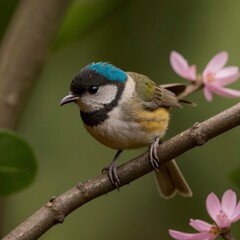 Obraz premium Macro Shot of a Bird on a Tree Branch