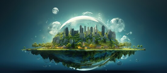 Long term strategy for neutralizing emissions goals with copyspace for text