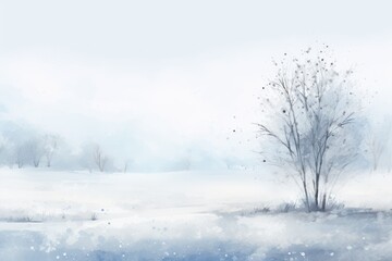 "Snowy Serenity in Minimalist Style". AI generated.