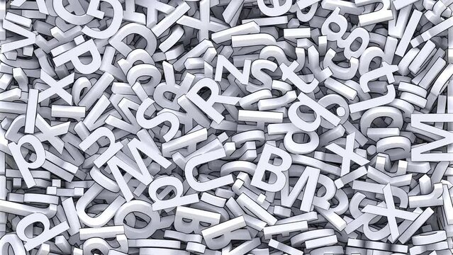 White Alphabet Animation Transition Transparent Background Alpha Channel