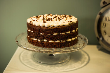 tarta de chocolate con crema de vainilla