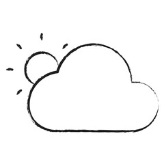 Hand drawn Sun cloud icon