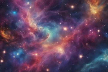 Deurstickers Full-color spectrum in galactic space design © ibhonk