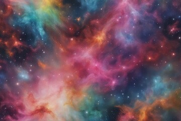Fototapeta na wymiar Full-color spectrum in galactic space scene