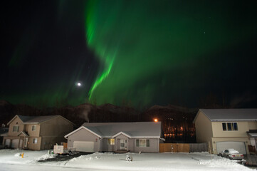 Aurora over house in Anchorage, Alaska