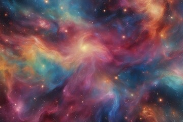 Obraz premium Cosmic backdrop with rainbow and vivid hues