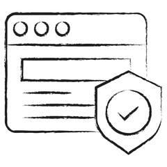 Hand drawn Yen shield icon