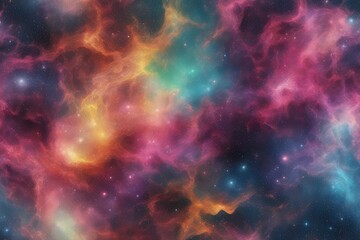 Naklejka premium Spectrum of hues in cosmic background design