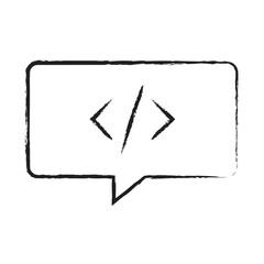 Hand drawn Code Chat icon