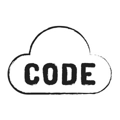Hand drawn Cloud Code icon