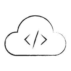 Hand drawn Cloud Code icon