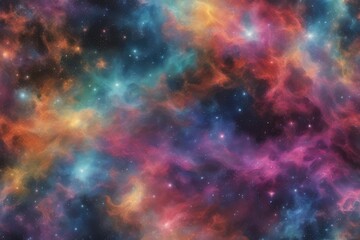 Obraz premium Rainbow and vivid hues in cosmic illustration