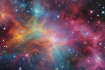 Rainbow galaxy space with spectrum of hues