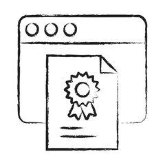 Hand drawn Web Certificate icon