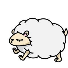 cute sheep cartoon drawing transparent background vector illustration
