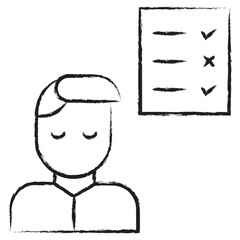Hand drawn User Checking icon