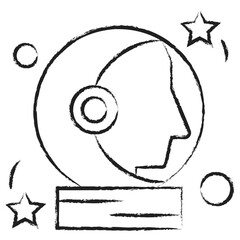 Hand drawn Man in Space icon