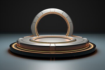 3d rendered empty stage podium Platforms for product presentation