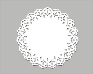Vintage Lace Doily, Decorative Place Mat Design, Laser Cutting Template