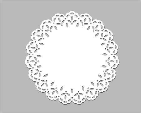 Vintage Lace Doily, Decorative Place Mat Design, Laser Cutting Template