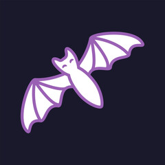 Bat in naive style in purple tones.