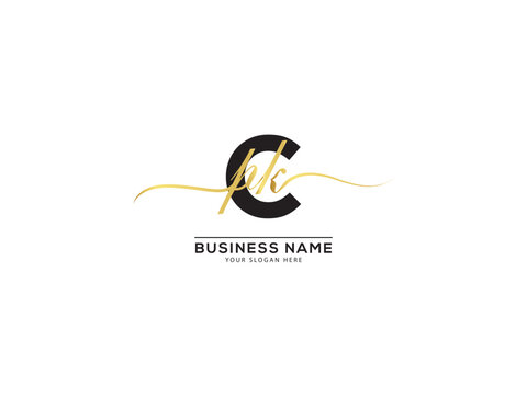 Monogram Cpk c p k Typography Signature Logo