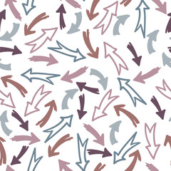 seamless pattern with arrows of different colors. Pointer. Wallpaper. gift paper. Simple pattern, Stationery. Vector illustration.