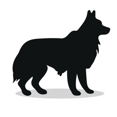 Alaskan Malamute silhouettes and icons. Black flat color simple elegant Alaskan Malamute animal vector and illustration.