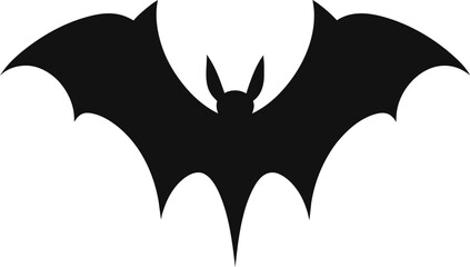 bat flat illustration isolated on white. halloween and mystic forest series