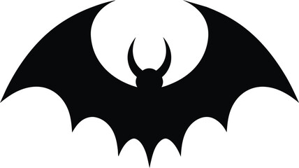 bat flat illustration isolated on white. halloween and mystic forest series