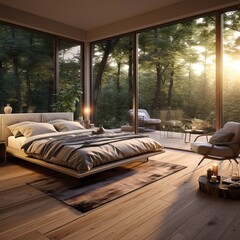 Luxurious Bedroom with a Fantastic Mountain View.
