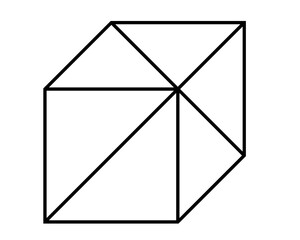 Logo ilustracja graniastosłup figura geometryczna - obrazy, fototapety, plakaty