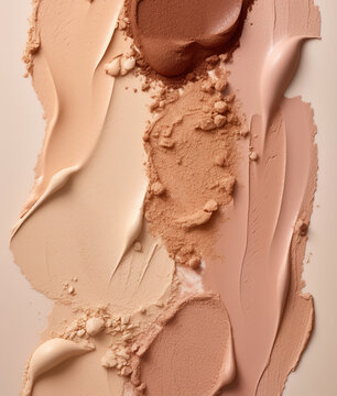 Skin foundation palette, beige tones.	

