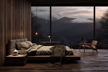 Luxurious Bedroom with a Fantastic Mountain View.