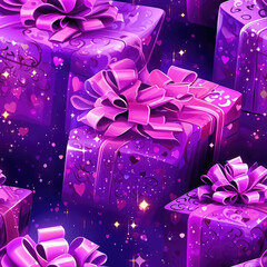 Gifts cartoon repeat pattern background celebration decoration 