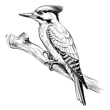 recommend clip art: Hand Drawn Sketch Woodpecker Bird Illustration