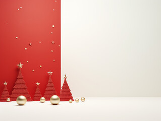 Christmas New Year, balls, red white, minimalist style