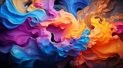 Oil Spill Color Swirl Texture Background - obrazy, fototapety, plakaty