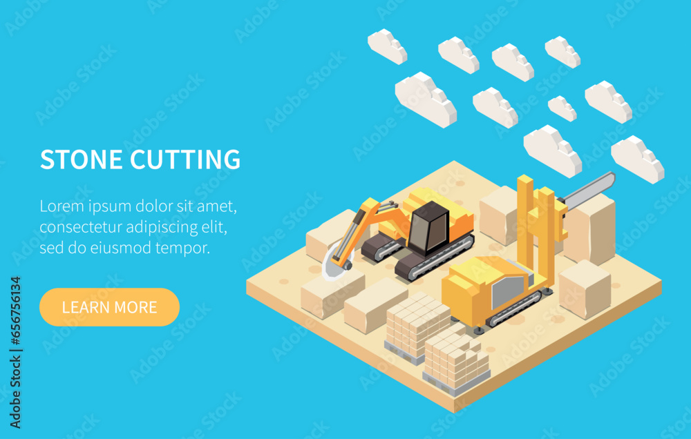 Wall mural Stone Quarry Isometric Concept