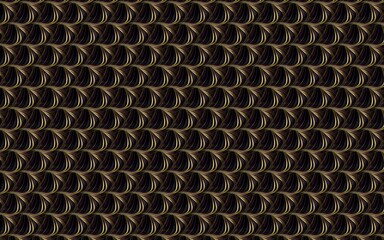 Illustration of a dark background with golden identical repeating patterns