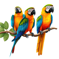 Naklejka premium blue and yellow macaw isolated on transparent background