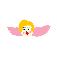 Retro cartoon comic illustration of angel. Had drawn illustration in doodle style