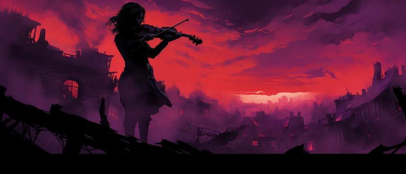 Haunting Hymn: The Desolate Dance of Spirits to a Violin's Cry