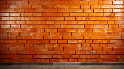 Pumpkin Orange Subway Tile Wall Texture Background