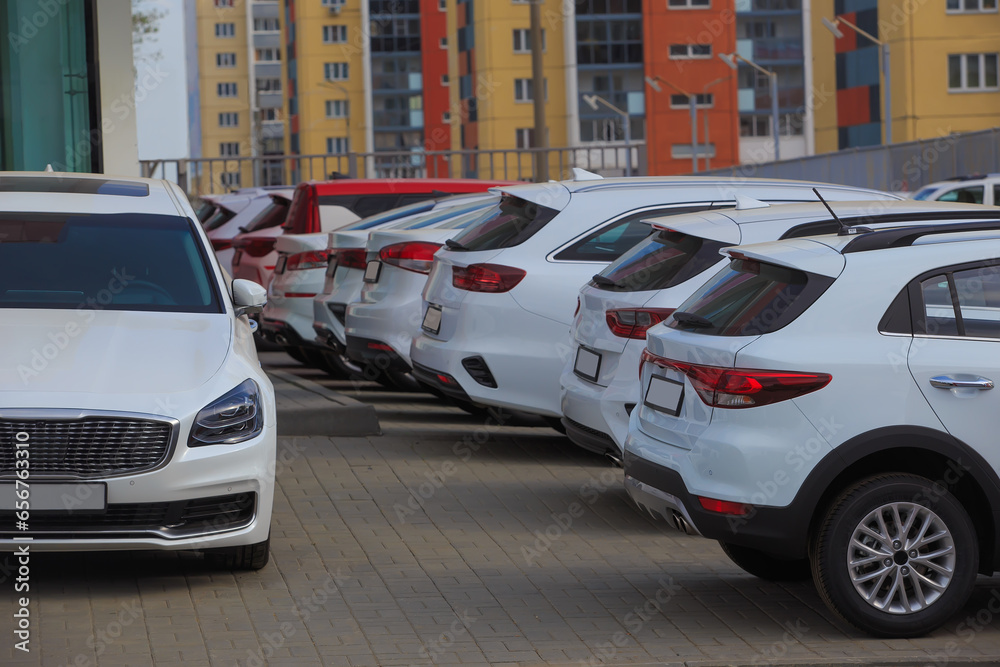 Poster cars for sale near a car shop