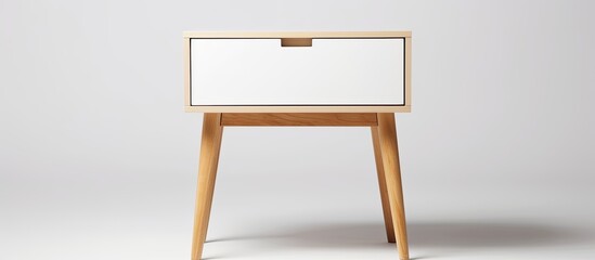Contemporary white nightstand set isolated on a white background