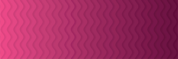 Panoramic banner with waves in pink and wine red. Dimension 3:1. Vector illustration.