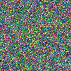 A 3D illustration of a very colourful sprinkles background