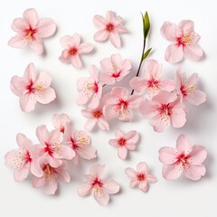 A vibrant bouquet of pink flowers on a clean white background
