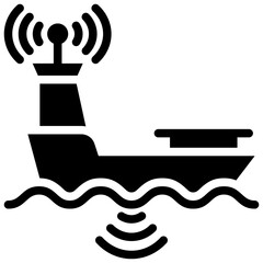 Hydrographic Survey Glyph Icon